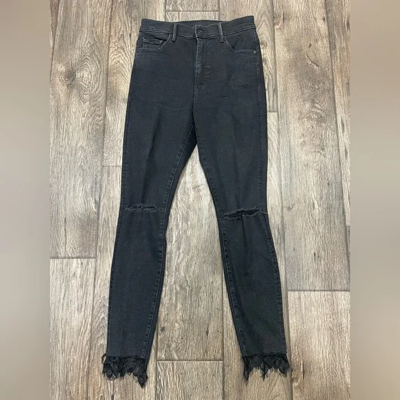 MOTHER THE SWOONER DAGGER ANKLE FRAY JEANS BAA BAA BLACK SHEEP sz‎ 28 - Picture 4 of 14